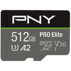 Карты памяти PNY PRO Elite Class 10 U3 V30 microSDXC 512Gb