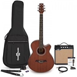 Акустические гитары Gear4music Deluxe Single Cutaway Electro Acoustic Guitar Amp Pack Sapele