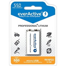 Аккумуляторы и батарейки everActive Professional Line 1xKrona 550 mAh