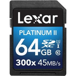 Карты памяти Lexar Platinum II 300x SDXC 64Gb