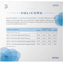 Струны DAddario Helicore Single A Cello 3/4 Medium