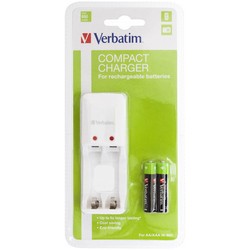 Зарядки аккумуляторных батареек Verbatim Compact Charger + 2xAAA 1000 mAh