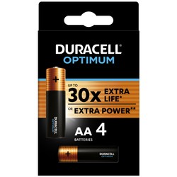 Аккумуляторы и батарейки Duracell Optimum 4xAA