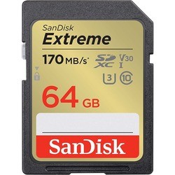 Карты памяти SanDisk Extreme SDXC Class 10 UHS-I U3 V30 64Gb