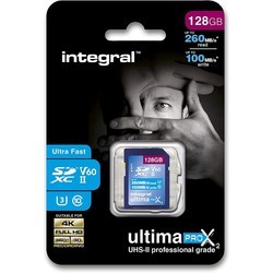 Карты памяти Integral UltimaPro X2 SDXC UHS-II U3 V60 128Gb