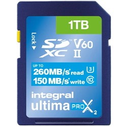 Карты памяти Integral UltimaPro X2 SDXC UHS-II U3 V60 1Tb