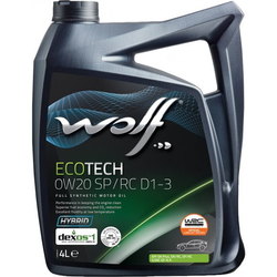 Моторные масла WOLF Ecotech 0W-20 SP/RC D1-3 4L