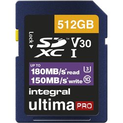 Карты памяти Integral Professional High Speed SDXC V30 UHS-I U3 512Gb