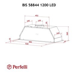 Вытяжки Perfelli BIS 58844 BL 1200 LED