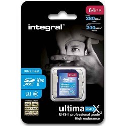 Карты памяти Integral UltimaPro X2 SDXC Class 10 UHS-II V90 512Gb