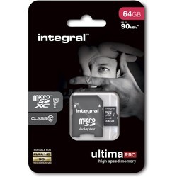 Карты памяти Integral UltimaPro MicroSDXC Class 10 UHS-I U1 64Gb