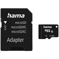 Карты памяти Hama microSDXC Class 10 UHS-I 22MB/s 64Gb + Adapter