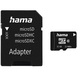 Карты памяти Hama microSDHC Class 10 UHS-I 22MB/s 32Gb + Adapter