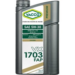 Моторные масла Yacco VX 1703 FAP 5W-30 2L