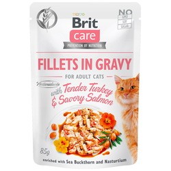 Корм для кошек Brit Care Fillets in Gravy Tender Turkey/Savory Salmon 85 g