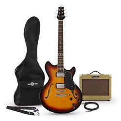 Электро и бас гитары Gear4music San Francisco Semi Acoustic Guitar SubZero V15G Amp Pack