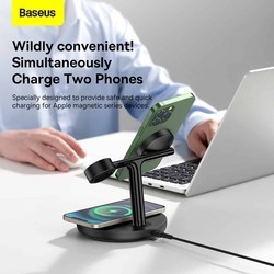 Зарядки для гаджетов BASEUS Swan 3-in-1 Wireless Magnetic Charging Bracket