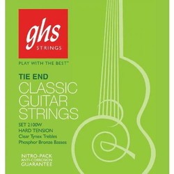 Струны GHS 2100W Tie End Classic Guitar Strings Hard Tension