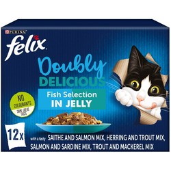 Корм для кошек Felix Doubly Delicious Fish Selection in Jelly 12 pcs