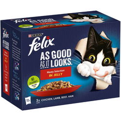 Корм для кошек Felix As Good As It Looks Meaty Selection in Jelly 12 pcs