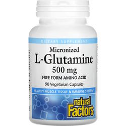 Аминокислоты Natural Factors Micronized L-Glutamine 500 mg 90 cap