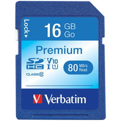 Карты памяти Verbatim Premium SDHC UHS-I V10 U1 Class 10 16Gb