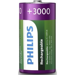 Аккумуляторы и батарейки Philips 2xC 3000 mAh