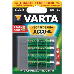 Аккумуляторы и батарейки Varta Rechargeable Accu 4xAAA 800 mAh + case