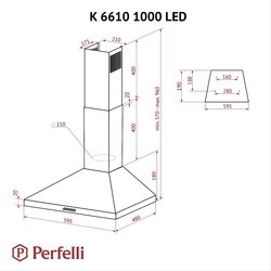 Вытяжки Perfelli K 6610 BL 1000 LED