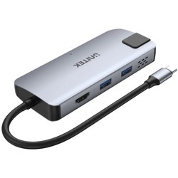 Картридеры и USB-хабы Unitek uHUB P5+ 5-in-1 USB-C Ethernet Hub with HDMI and 100W Power Delivery