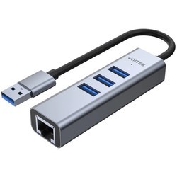 Картридеры и USB-хабы Unitek uHUB Q4+ 4-in-1 USB-A Ethernet Hub