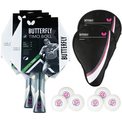 Ракетки для настольного тенниса Butterfly 2x Timo Boll Vision 1000 + 2x Drive Case + 6x R40+ balls