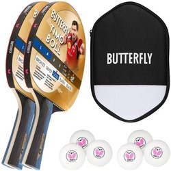 Ракетки для настольного тенниса Butterfly 2x Timo Boll Gold 85021 + case + 6x R40+ balls