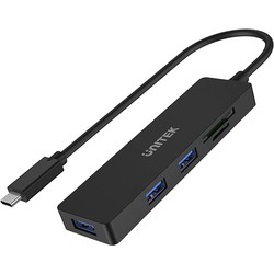 Картридеры и USB-хабы Unitek uHUB Q4+ 5-in-1 USB-C Hub with Dual Card Reader