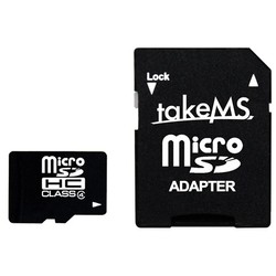 Карты памяти takeMS microSDHC Class 4 4Gb