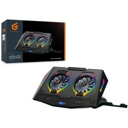Подставки для ноутбуков Conceptronic THYIA02B ERGO 2-Fan Gaming Laptop Cooling Pad with Mobile Holder, RGB