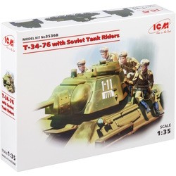 Сборные модели (моделирование) ICM T-34-76 with Soviet Tank Riders (1:35)
