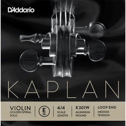 Струны DAddario Kaplan Golden Spiral Violin E String Aluminium Wound Loop