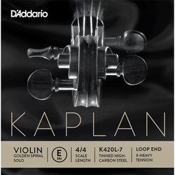 Струны DAddario Kaplan Golden Spiral Solo Violin E String Loop Ex. Heavy