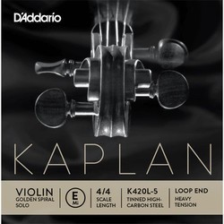 Струны DAddario Kaplan Golden Spiral Solo Violin E String Loop End Heavy