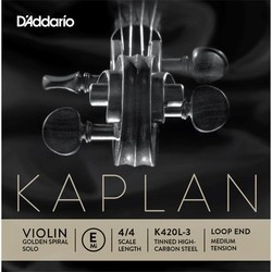 Струны DAddario Kaplan Golden Spiral Solo Violin E String Loop End Medium
