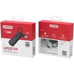 Картридеры и USB-хабы Unitek uHUB Q4 4 Ports Powered USB-C Hub with USB-C Power Port