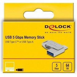 USB-флешки Delock USB 3.2 Gen 1 USB-C + Type-A Memory Stick 64&nbsp;ГБ