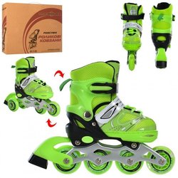 Роликовые коньки Profi Roller A4145 (зеленый)