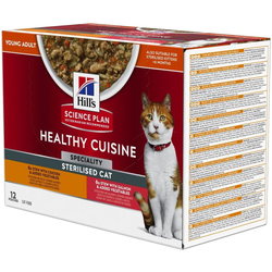 Корм для кошек Hills SP Healthy Cuisine Sterilised Chicken/Salmon 12 pcs