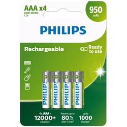 Аккумуляторы и батарейки Philips 4xAAA 950 mAh