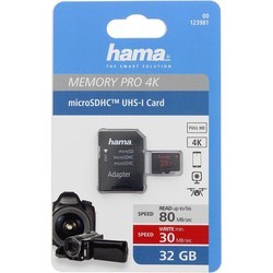 Карты памяти Hama microSD Class 3 UHS-I 80MB/s + Adapter 128&nbsp;ГБ