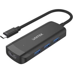 Картридеры и USB-хабы Unitek uHUB Q4+ 4-in-1 Powered USB-C Hub with HDMI