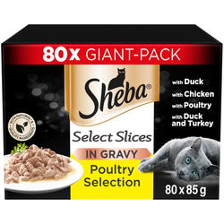 Корм для кошек Sheba Select Slices Poultry Selection in Gravy  80 pcs