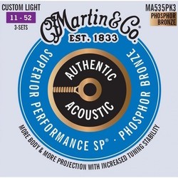 Струны Martin Authentic Acoustic SP Phosphor Bronze 11-52 (3-Pack)